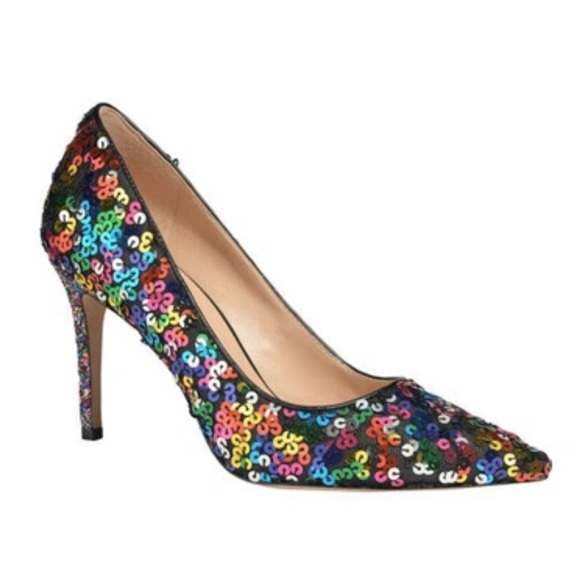 Kate Spade Valerie Rainbow Multicolor Sequin High Heel Pointed Toe Pumps NEW 9.5 - Picture 1 of 7